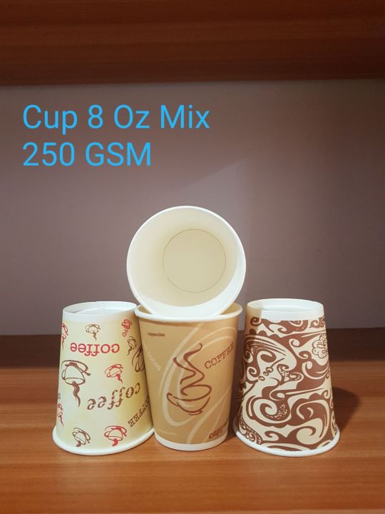 Paper Cup 8 Oz Printing 250 Gsm, Gelas Kopi Kertas, Paper Cup, Kertas ...