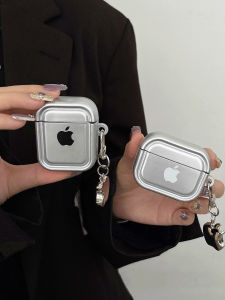 Creative Minimalist Apple Logo Bluetooth Earphone Protective Case Anti-Fall Soft Shell for Apple AirPods4 AirPods3 Pro2 Girls Heart Luxury New Model