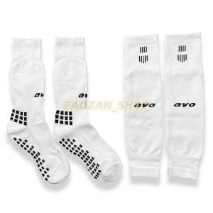 Kaos Kaki Futsal Avo Pendek Anti Slip Satu Set Kaoskaki Sambung Dummy Slevee Sepakbola Sebetis Hitam Putih