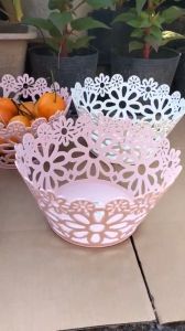 Rổ nhựa tròn hoa Việt Nhật 3432 Rổ bày hoa quả bánh kẹo Decor bàn ăn