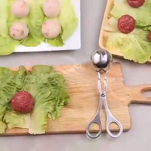 Home Kitchen Clip Tools Meat Fish Beef Ball Rice Maker Molder Handle Scoop Stainless Steel TH