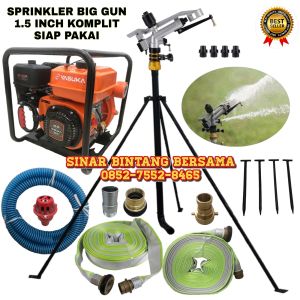 PAKET SPRINKLER BIG GUN RAIN 1.5 INCH RADIUS SIRAM 50 METER SIAP PAKAI