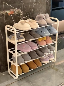 NEST 4/5 Layers Simple Stainless Steel Shoe Rack Shoe Cabinet Organizer Box Storage Student Dormitory or Home Assembled Shoe Rack Organizer