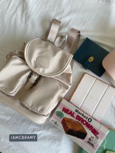 IAC Small Milk Blocks Coffee! Mini Nylon Backpack Drawstring Bag Small Backpack Ins Style Korean Niche Design