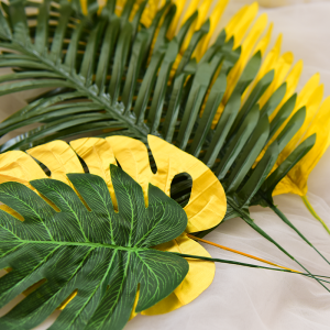 Nordic Style Artificial Plant Leaves Background Wall Birthday Photo Props Balloon Decorations Long Sunflower Leaves Greenery