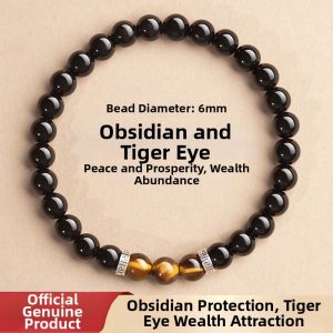 Jasper Tiger Eye Beads Obsidian Bracelet