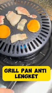 GARANSI 100% UANG KEMBALI GRILL PAN BBQ Alat Pemanggang Anti Lengket Bulat Wajan Teflon Besi BBQ korea all you can eat