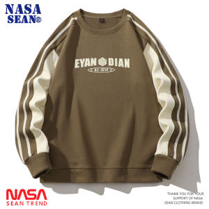 Wassup Panda Fleece Lined Thickened round Neck Sweatshirt Mens Autumn Winter Trendy Color Block Youth Large Size Long Sleeve Top