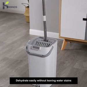 Konco Upgrade Cleaning Mop Kitchen Cleaner Hands wash Free 360 Rotating Flat Mops with Bucket
