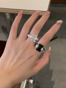 แหวนผีเสื้อสีลูกกวาดหวานสําหรับผู้หญิงดีไซน์ไม่ซ้ําใครเครื่องประดับอเนกประสงค์อบสดสไตล์ญี่ปุ่น