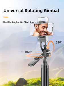 Selfieshow | 360 Degree Rotatable Portable Photography Tripod for Travel Vlog Live Streaming Bluetooth Anti-Shake Phone Stand