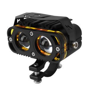 KEVANLY | 2PCS Motorcycle LED Spotlight Dual Color white yellow With RGB Halo Stobe For ATV SUV Offroad Fog Lamp RV work light 12-24V