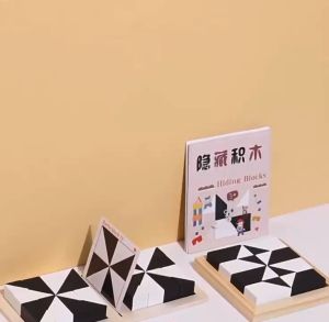 JOYL Two player black and white hidden battle blocks with buzzer and cards