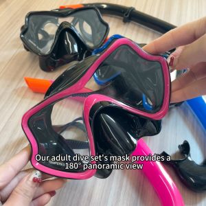 Snorkeling Set Diving Adult Swimming Goggles Anti Leak Tempered Glass Scuba Diving Mask