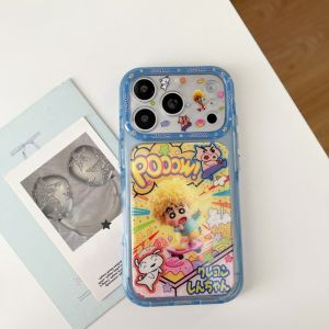 CRAYON SHINCHAN | Crayon Shin-chan Cute Cartoon Phone Case for iPhone 15 16 17 18 Pro Max Shockproof PC Protective Cover Cute Cartoon Bumper Shell
