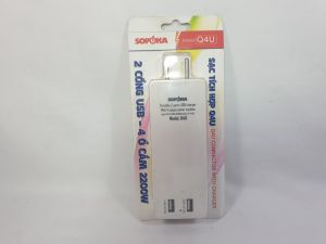 Ổ cắm chia SOPOKA thông minh Q4U 2 chân xoay chiều 180 độ chịu tải 2200W 2 cổng USB