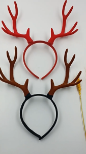 Deer Antlers Headband Adjustable Reindeer Antlers Moose Cosplay Horns Headpiece Christmas Halloween Holiday Accessories Deer Costume Unique Design Perfect for Christmas Party for Adult Kids Brown