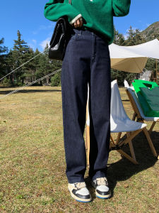 Loose Womens Jeans High Waist Long Straight Leg Casual Vintage Floor-Length Spring 2025 Cotton Stretch Denim Pants