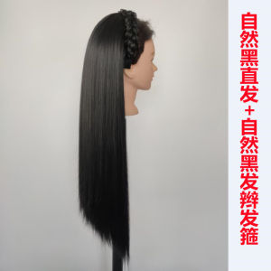 Detachable Middle Long Curl Wig Cap Big Wave Water Ripple Straight Hair Band Sweet Cute Style High Temperature Silk Hair