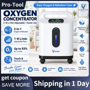 ⭐Local Warehouse+COD⭐ 1-8L/Min Adjustable Portable Oxygen Concentrator 93%±3% Oxygen Concentration Oxygen Generator Machine for Home Travel Use