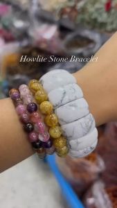 สร้อยแขนหินฮาวไลต์ ทรงแบน ทำให้หลับสบาย ฝันดี ลดความฝันร้าย