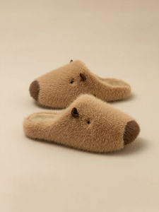 Dép Cotton Capybara 2025 Mới Cho Nữ Mùa Đông Ngoài Trời Dễ Thương Trong Nhà Ấm Áp Chống Trượt Dép Cotton Cho Nam