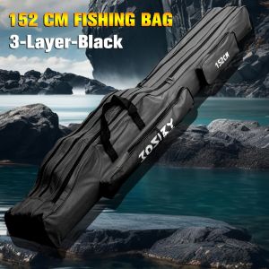 Fishing Rod Bag 122/152/182CM 3 Layer Fishing Backpack Outdoor Tackle Fishing Bag Oxford Bag for Fishing Accessories Equipment