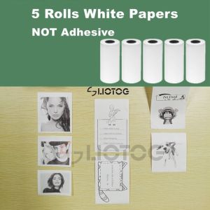 【Stok Lokal】Mini Printer Portable Inkless Sticker printer with 6 Rolls Paper Bluetooth Wireless mini thermal printer Compatible with iOS + Android for TopicJournal Memo Photo Print Pod Gifts for Kids Student