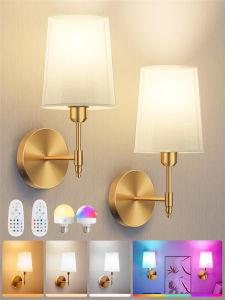 Wireless Rechargeable Battery-Powered Wall Light with 4000 Mah Dimmable Detachable Bulb and Remote Control 15-Color Wireless Wall Lamp Suitable for Bedroom Living Room Hallway Decoration