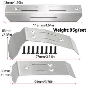 ONEVAN | Stainless Steel Chassis Armor Skid Plate for 1/10 Traxxas Mini Maxx RC Chassis Protective Cover Upgrade Parts