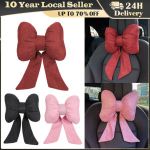 Butterfly Bow Tie Neck Pillow for Car Seat Head Restraint with Cotton and Linen Neck Support Cushion for Neck and Waist In Car