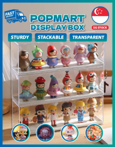 [SG STOCK] Display Cabinet Transparent Box Stackable Popmart Blind Storage Dustproof Acrylic