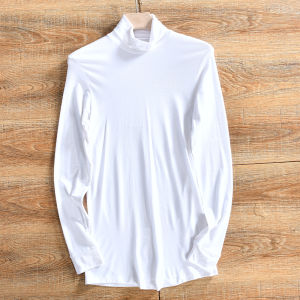 เสื้อยืดคอกลมแขนยาวผู้ชาย ทรงหลวม ระบายอากาศได้ดี ทรงเข้ารูป แฟชั่นฤดูใบไม้ผลิและฤดูใบไม้ร่วง ผ้าฝ้ายผสมโพลีเอสเตอร์