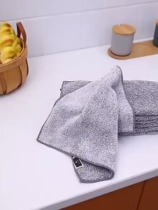 Kitchen Dish Towel Rag Non-stick Oil Double-layer Dish Washing Cloth Kitchen Cleaning Cloth