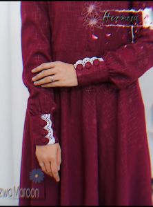 Gamis hermosa motif kurma azwa marun-gamis wolfis embos merah marun-gamis lebaran murah-gamis syari