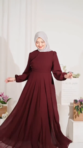 Dress Naomi / Dress Wanita Kondangan / Dress Pesta / Dress Formal Mewah Ceruty Babydoll Full Puring