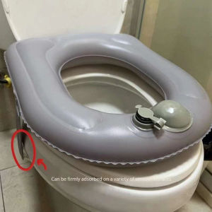 Inflatable Raised Toilet Seat with Suction Cups Portable Comfortable Travel Toilet Cushion for Elderly/Seniors with Storage Bag