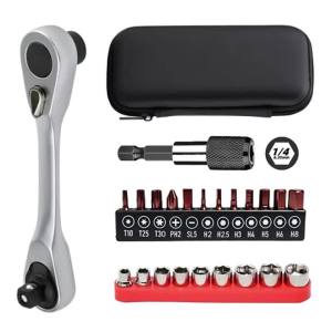 23IN1 Allen Key Bộ Cờ Lê Hai Đầu Ratchet Spanner Match 1/4 Inch Tua Vít Ổ Cắm Sửa Chữa Xe Đạp Dụng Cụ Cầm Tay Bộ