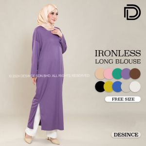 🇲🇾 DESINCE Women Ironless Muslimah Dress Long Sleeve Baju Muslimah WW 036