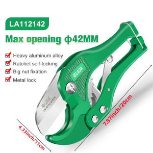 LAOA | LAOA Pipe Cutter 42mm Heavy Aluminum Alloy Ratchet Self-Locking 5CR13 Blade Tube Cutter for Copper Pipe PVC Pipe Cutting Tool