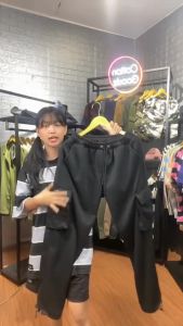 Cotton Goods Celana Panjang Fleece Cargo Long Pants Sweatpants