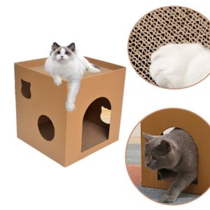 Cat Cardboard Box Cat House Cat Scraper Sharpening Claw Cardboard Kitten Play cat scratch board Cat Scratch Toy For Cats
