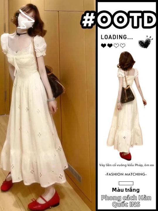 Đầm Mùa Hè Màu Trắng Đục Lỗ Ren | Lazada Việt Nam