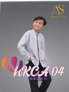 BAJU ATASAN ANAK BOY NIBRAS NKCA 004 BROWN / BAJU KOKO NGAJI ANAK LENGAN PANJANG DAILY OUTFIT CASUAL & CUTE