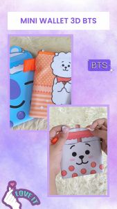 BTS 3D Boba Cup Dompet Karakter Suvenir Souvenir Mini Wallet Tas Bag