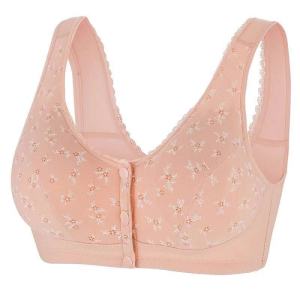 Ladieswear Intimates Bra Middle-Aged Women Elderly Vest-Style Front Closure Underwired Pure Cotton Plus Size Thin Push up Summer