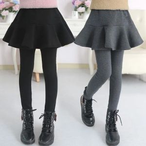 Double-Sided Velvet Childrens Pants Casual Base Layer Skirt Pants for Girls Spring Summer New Korean Style Polyester High Waist Elastic Waistband