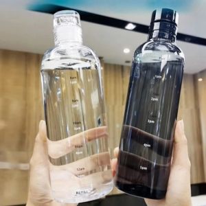 500ml/700ml Minimalist Motivational Aesthetic Daily Plastic Water Jug & Bottle Leak-Proof Tumbler Milk Carton Shaped Water Bottle Food grade