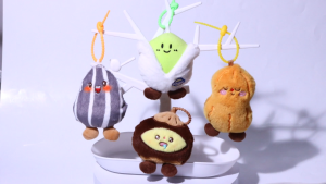 SHgeZm Keyring Plush Chestnut Peanut Pistachio Sunflower Seed Cute Doll Pendant for Purse School Bag Accessories