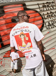 เสื้อยืดโอเวอร์ไซส์ลายอนิเมะวันพีซ ลูฟี่ สำหรับผู้ชายและผู้หญิง แขนสั้น เสื้อยืดลายกราฟิก แฟชั่นฤดูร้อน สตรีทแวร์ลำลอง เสื้อมังงะ สไตล์ Y2k